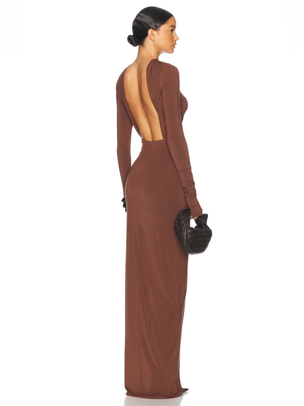 🔥NWT HELSA Jersey Backless Maxi Dress in Chocolate Au Lait (SIZE SMALL)